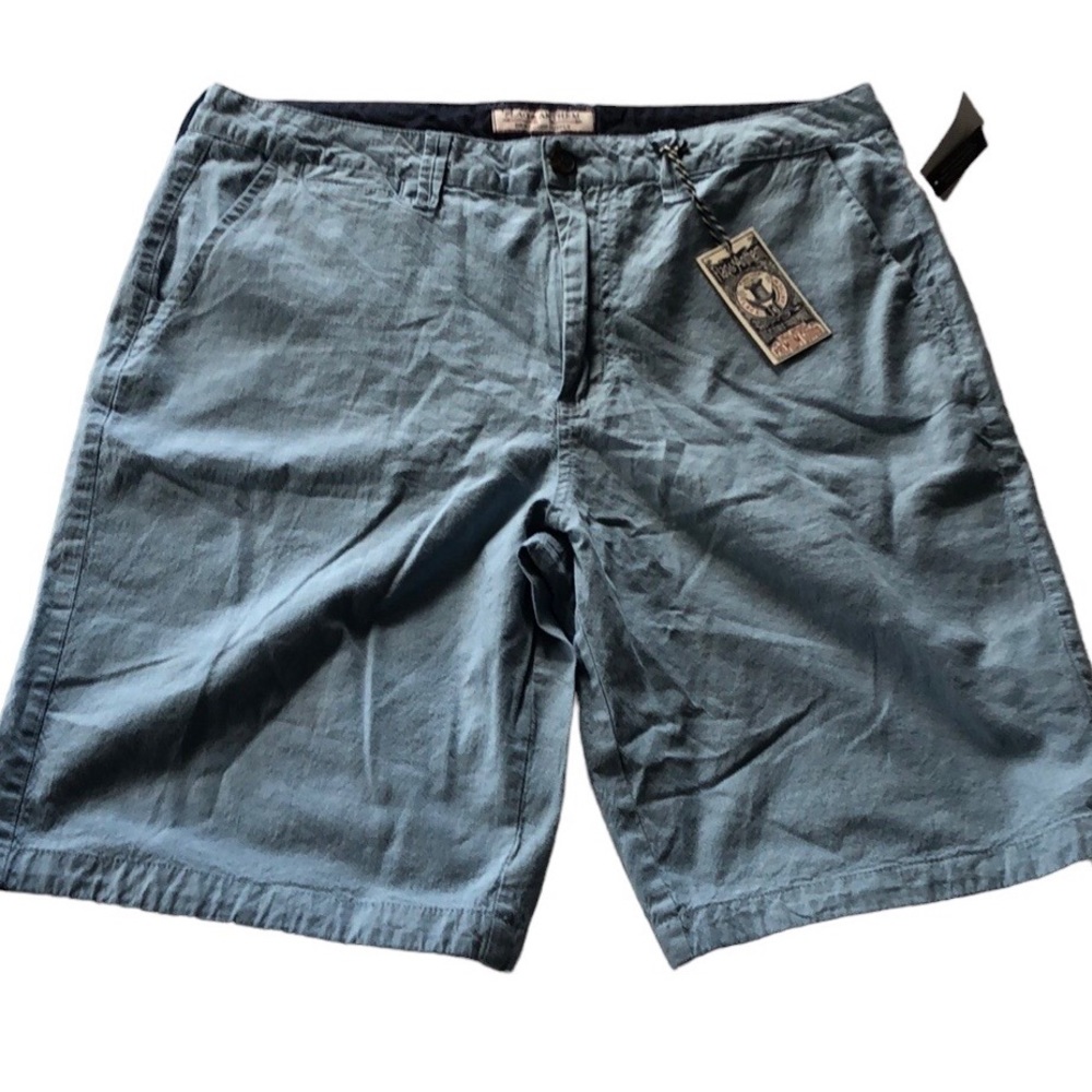 NWT Flag & Anthem Men’s Light Blue Westford Linen Shorts | 36 Waist